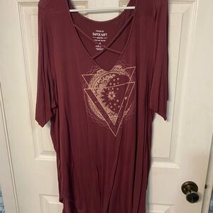 Torrid tunic Burgundy Top
